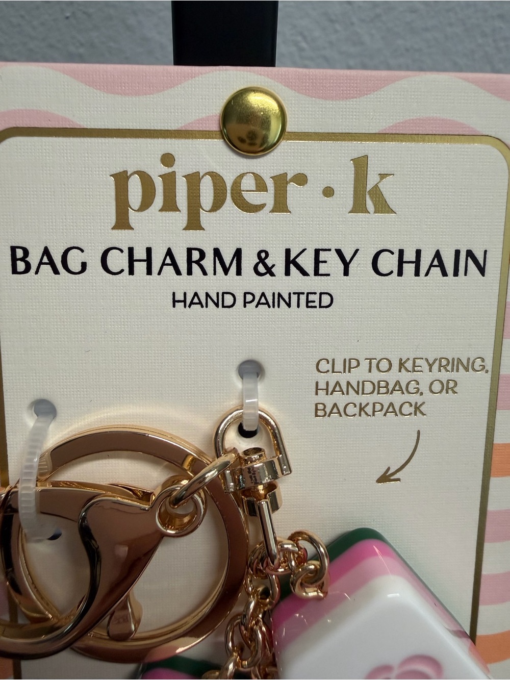 Piper K | Pink & Green Mahjong Tile Bag Charm ๐๏ธ - Picture 2 of 9